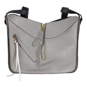 Grey Black Calfskin Medium Hammock Shoulder Bag