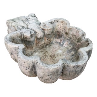 Antique Holy Water Stoup in Carved Stone, 20th Century For Sale