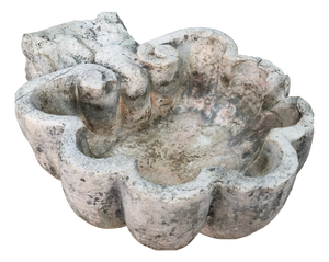Antique Holy Water Stoup in Carved Stone, 20th Century