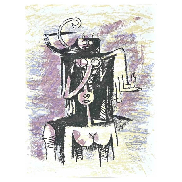 Wifredo Lam, Untitled, Lithograph, 1974 For Sale