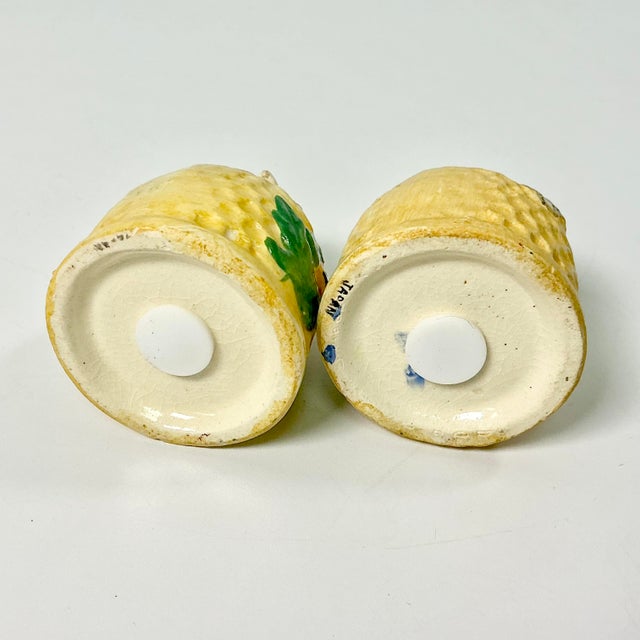 1940s Vintage Boho Chic Arts & Crafts Honeycomb & Bees Salt & Pepper Shakers - A Pair. For Sale - Image 10 of 11