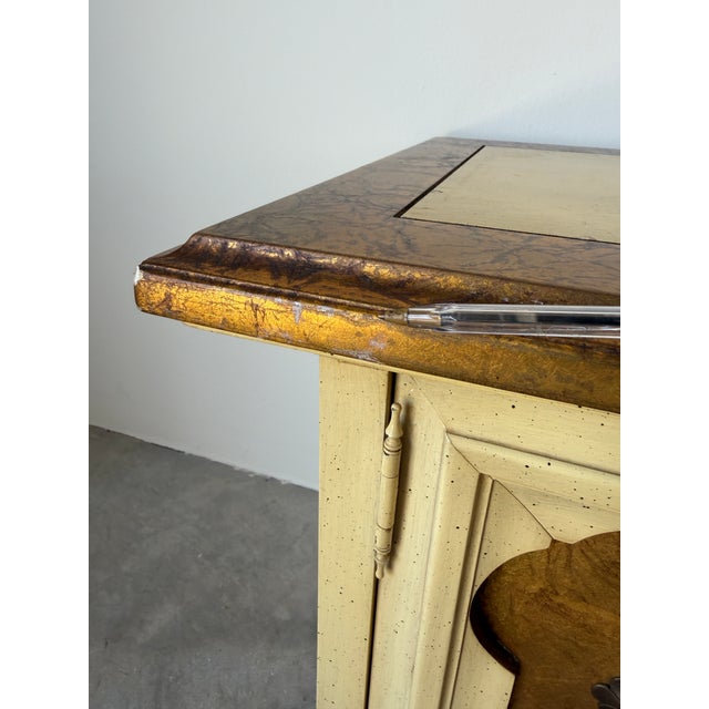 Vintage Italian Hollywood Regency Style Gilt Decorated Credenza For Sale - Image 10 of 17