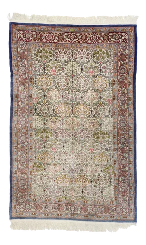 Vintage Turkish Silk Hereke Rug - 03'01 X 04'09