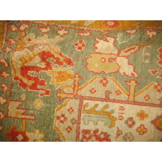 Zabihi Collection Turkish Antique Oushak Carpet - 12'10" x 17'1" For Sale - Image 10 of 12