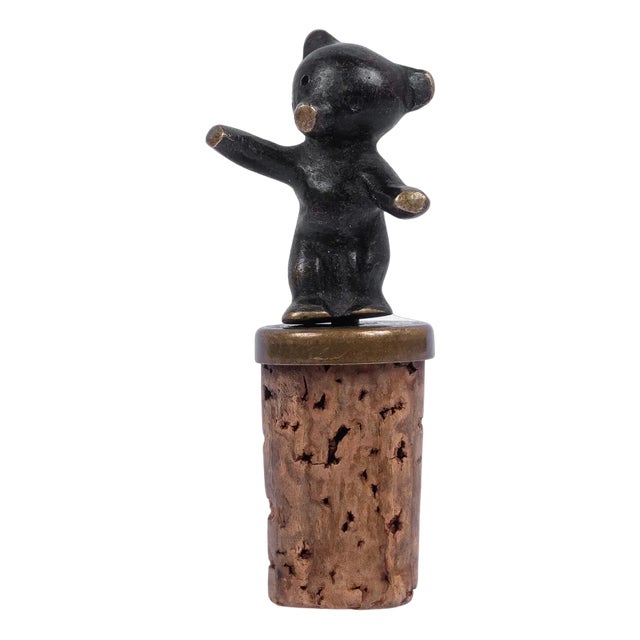 Bear Bottle Stopper by Walter Bosse, 1950s For Sale