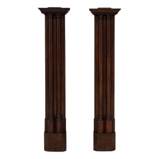 19th Century French Wooden Columns With Original Patina - A Pair For Sale
