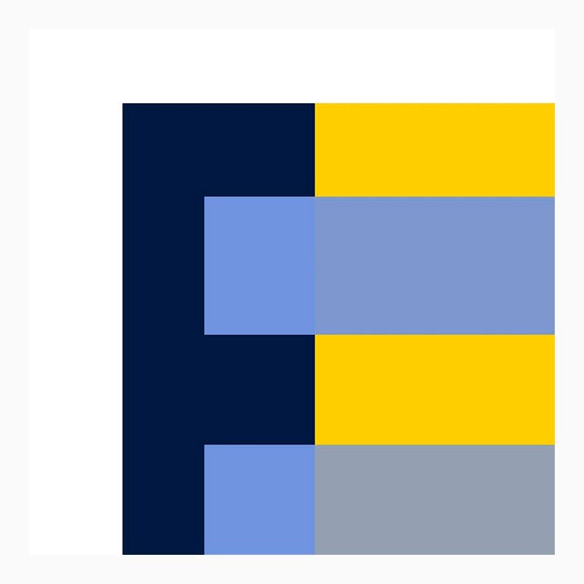 Not Yet Made - Made To Order Yellow Through Blue on Navy Fine Art Print 20" X 24" by Liz Roache For Sale - Image 5 of 7