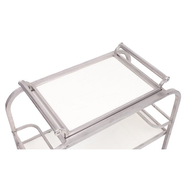 Modern Serving Trolley attributed to Jacques Adnet, 1930s For Sale - Image 6 of 11