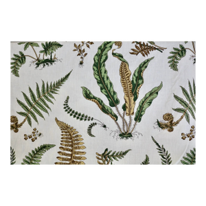 Scalamandre Fsbrics Linen Greens on Ivory Designed by Elsie De Wolf