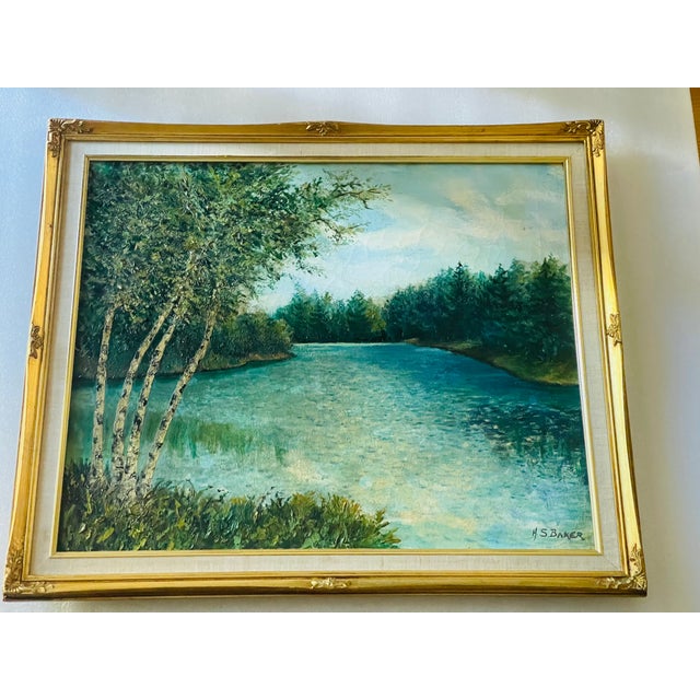 Textile Gorgeous Impressionistic Oil on Canvas Landscape Painting Signed, Framed For Sale - Image 7 of 13