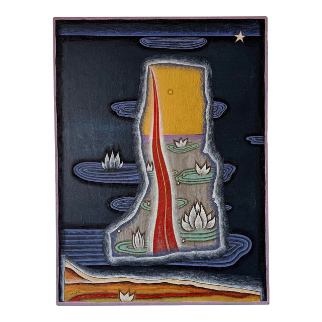 1992 Astika “Isla” Acrylic on Canvas Painting – Unframed For Sale