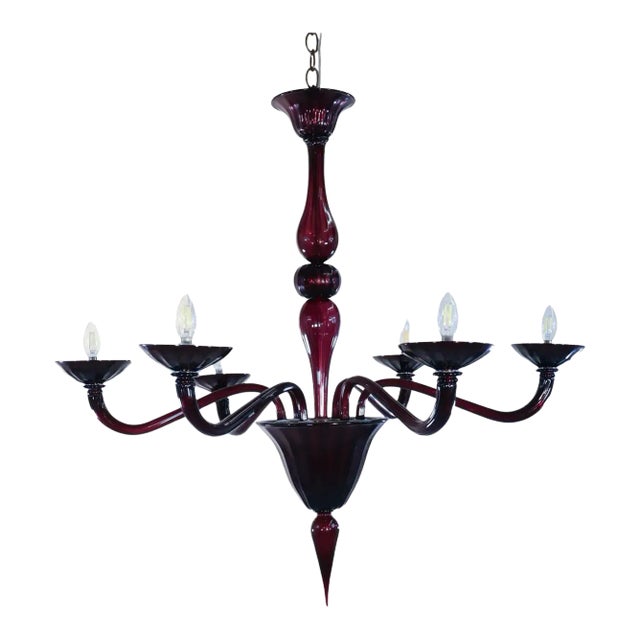 Mid-Century Large Aubergine Murano Glass Silver Gilt For Sale