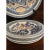 Offered is a lovely vintage set of pagoda themed plates. This set features one large serving plate and 5 dessert plates...
