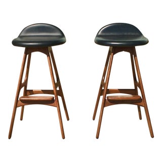 1960s Danish Modern Counter Stools by Erick Buch - a Pair For Sale