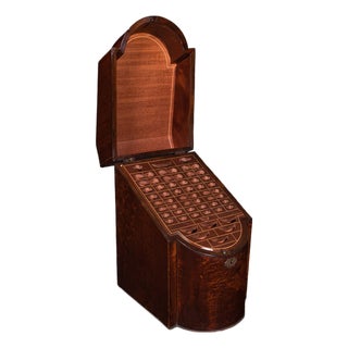 Antique Knife Box, English, Kitchen Organiser, 46 Item Cutlery Storage, Georgian For Sale