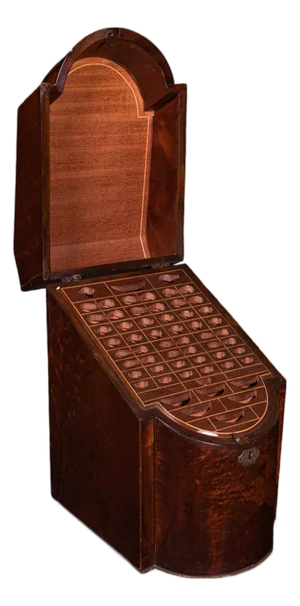 Antique Knife Box, English, Kitchen Organiser, 46 Item Cutlery Storage, Georgian