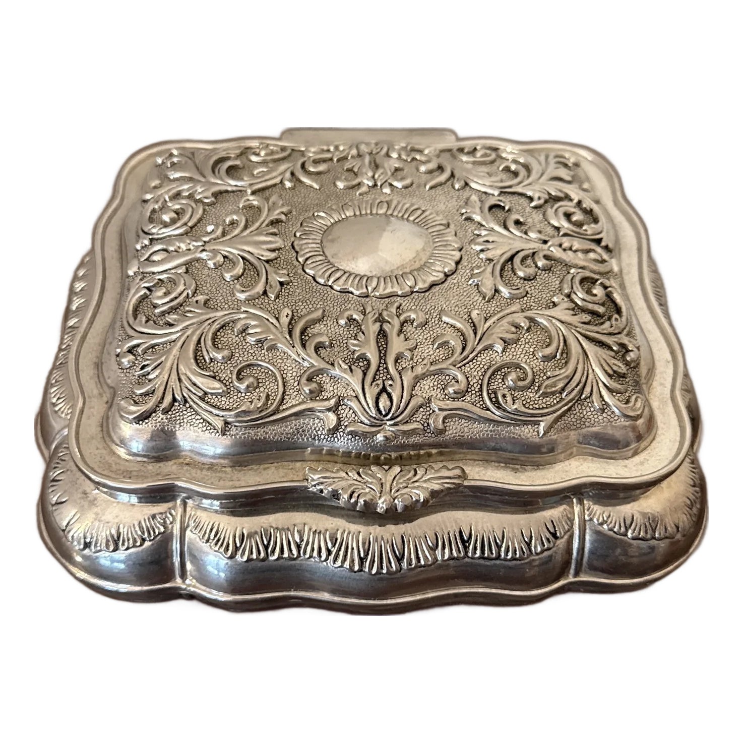 Late 20th Century Vintage Godinger Attributed Jewelry Box Silver Plated ...