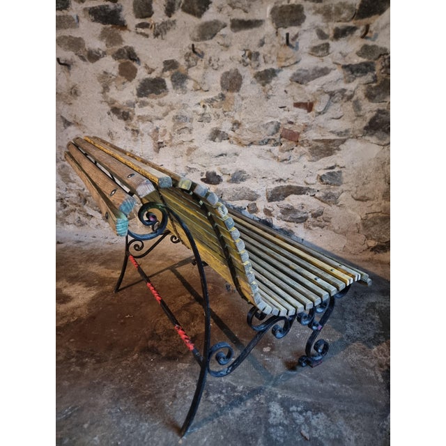 Black Mid 20th Century French Garden Bench, 1950s For Sale - Image 8 of 12