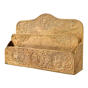 Tiffany Studios New York Zodiac Pattern Bronze Doré Letter Rack