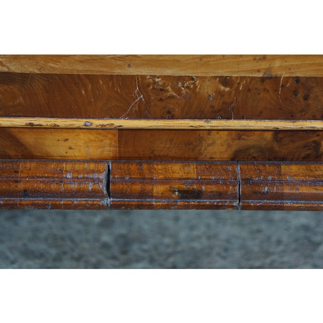 2 Antique English George II Style Oyster Burl Yew Bachelors Chest Dressers Pair For Sale - Image 16 of 18