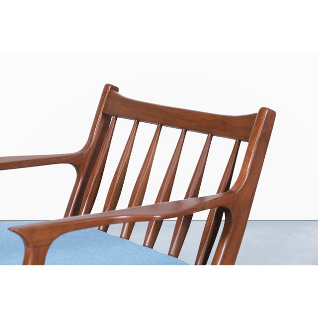 Wood Danish Modern Walnut Lounge Chairs After Ib Kofod Larsen For Sale - Image 7 of 12