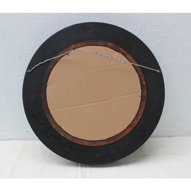 Glass Early 20th Century Ebonized Convex Mirror For Sale - Image 7 of 8