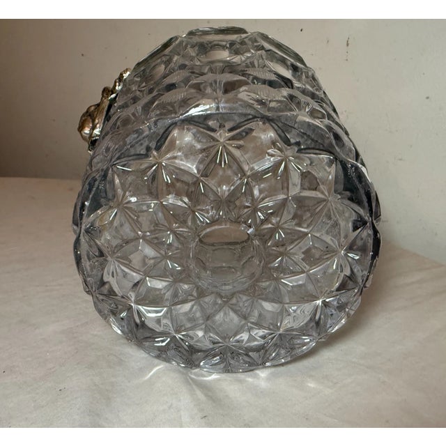 Early 20th Century Big Antique Nickel Plate Bronze Crystal Glass Champagne Wine Chiller Ice Bucket For Sale - Image 11 of 16