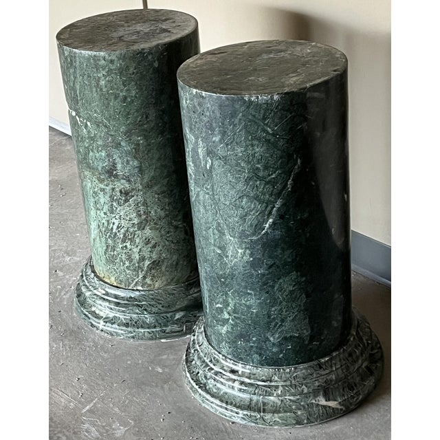 Art Deco Green Marble Columns For Sale - Image 3 of 3