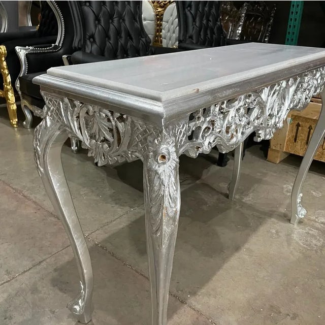 1960s 1960s French Silver French Console Table For Sale - Image 5 of 9
