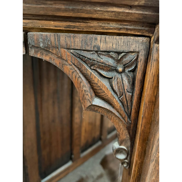 17th-Century French Gothic Revival Credence Vestry Cabinet For Sale - Image 12 of 12
