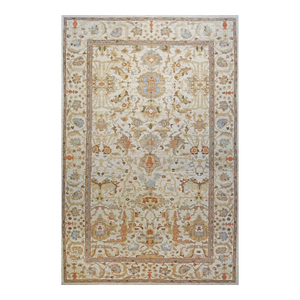 Persian Sultanabad Masters Wool 13x20 Ivory, Rust, Light Blue & Tan Handmade Area Rug #1141427