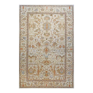 Persian Sultanabad Masters Wool 13x20 Ivory, Rust, Light Blue & Tan Handmade Oversized Area Rug #1141427 For Sale