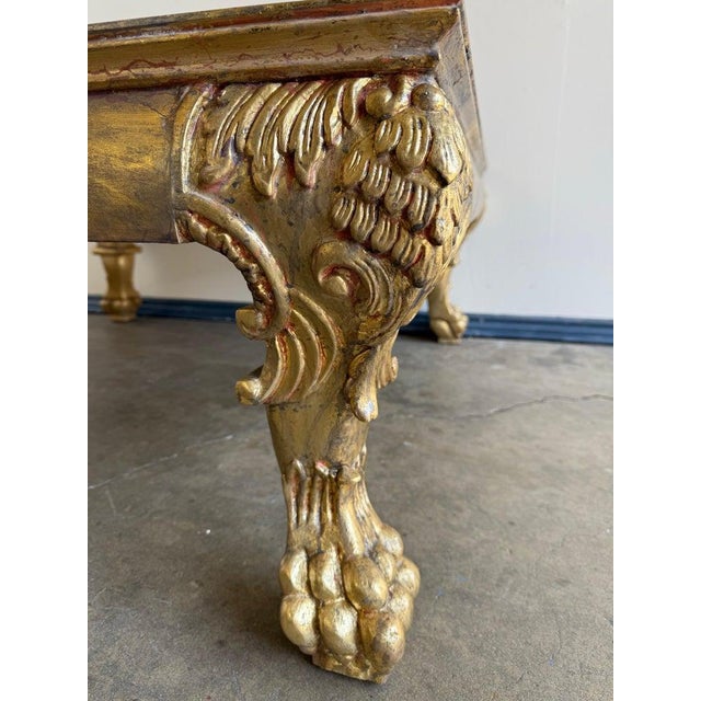 Italian Gilt Wood Coffee Table For Sale - Image 9 of 12
