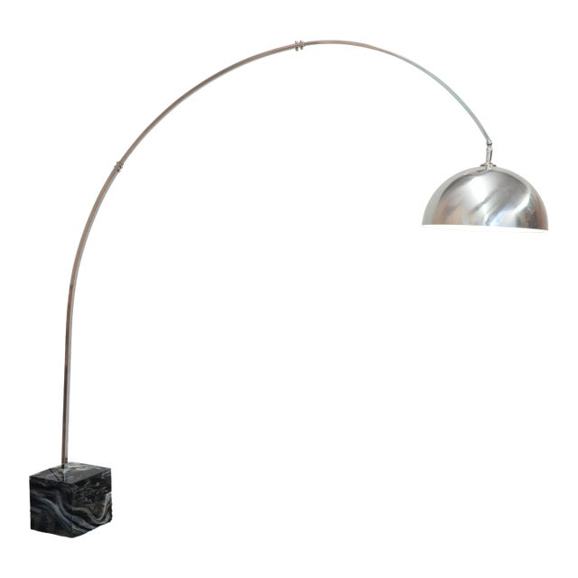 Mid-Century Chrome Arc Lamp - Italy For Sale