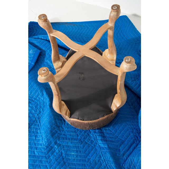 Mid-Century Modern Oval Upholstered Wood Bench, Spain, 1960s Design For Sale - Image 13 of 13