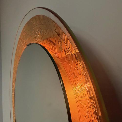 Metal Decorative Wall Mirror with Lighting by M. Furgeri, Italy, 1960s For Sale - Image 7 of 10