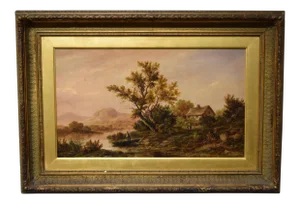 19th-Century Oil on Canvas Landscape