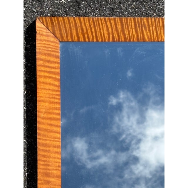 Original 19th C. American Figured Tiger Maple Wall Mirror For Sale - Image 4 of 8