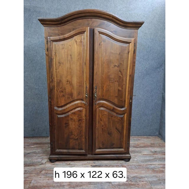 Brown 20th Century Louis XV Wooden Wardrobe For Sale - Image 8 of 9