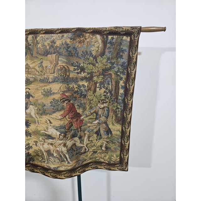 Tapestry with Hunting Motif in the style of Aubusson from JP Paris, 1970s For Sale - Image 15 of 18