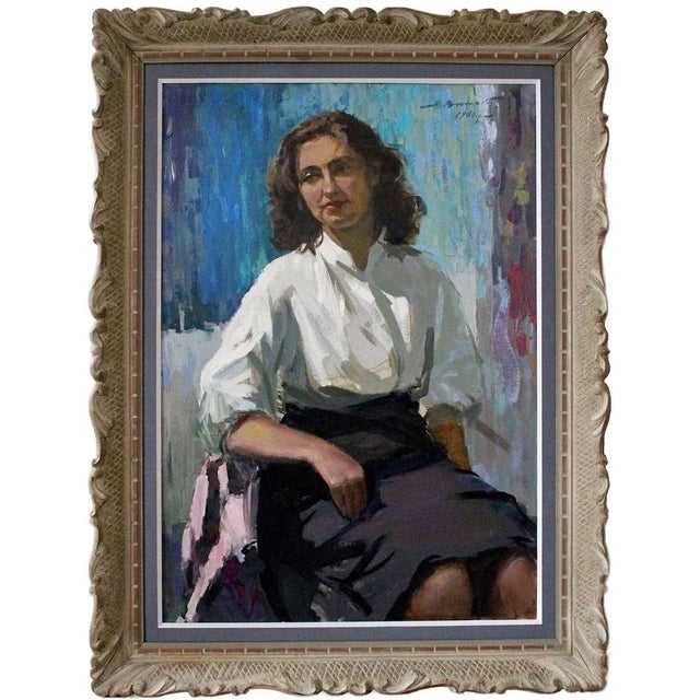 Wife portrait. 1960, oil on cardboard, 110,5x72,5 cm alfejs bromults (1913.3.iv - 1991.11.i) his first professional...