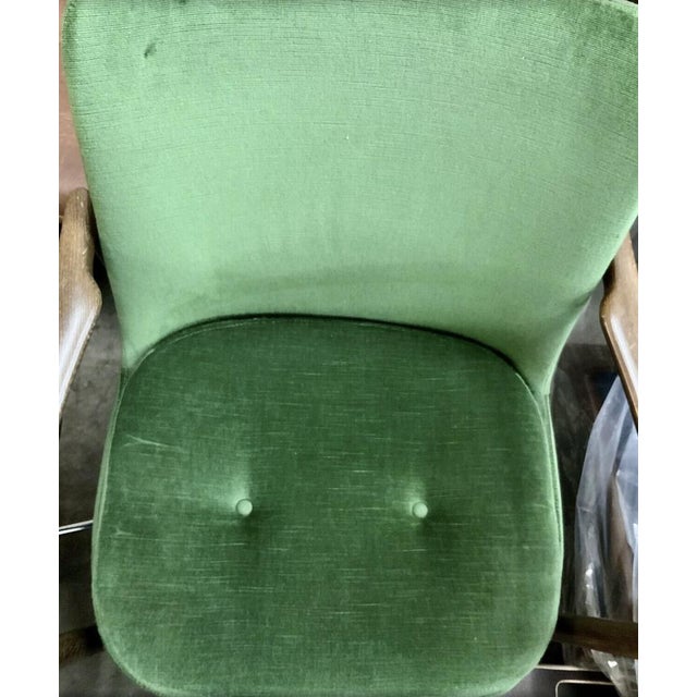 Mid-Century Modern Mid-Century Danish Armchair in Deep Green Velvet Velour attributed to Ib Kofod-Larsen for Fröscher KG, Germany, 1960s For Sale - Image 3 of 14