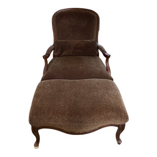 French Style Lattice Back Leopard Bergere Arm Chair & Ottoman For Sale
