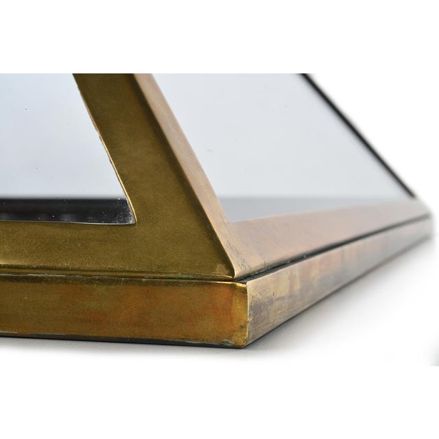 1920s Pyramid Showcase Cabinet in Brass For Sale - Image 5 of 7