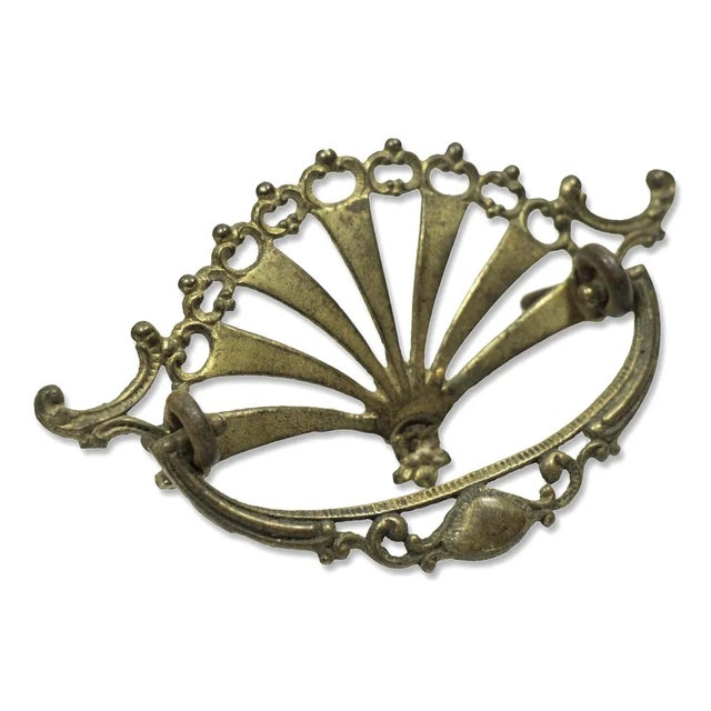Early 20th Century Victorian Brass Cut Out Drawer Bail Pull For Sale - Image 5 of 5