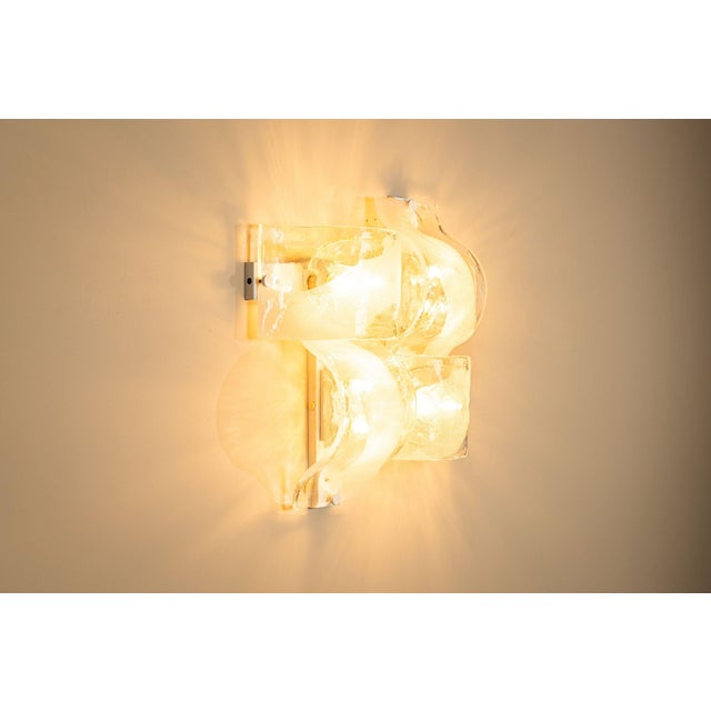Glass Crystal and White Sand LP 276 Compound Wall Lamps from AV Mazzega, Italy, 1970s, Set of 4 For Sale - Image 7 of 18
