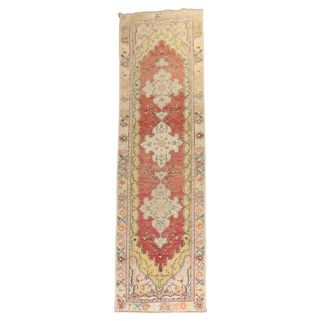 Textile Vintage Oushak Runner - 3'3" x 12'6" For Sale - Image 7 of 18