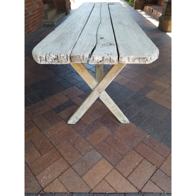 1950s Mid Century French Trestle Dining Table in Oakwood Chairish