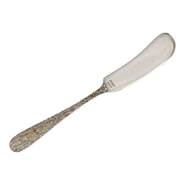 Kirk Steiff Rose Pattern Sterling Silver Butter Knife For Sale