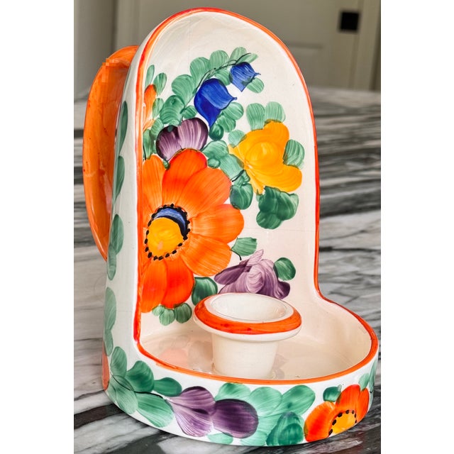 1930's Ditmar Urbach Hand Painted Chamberstick Candle Holder For Sale - Image 13 of 18